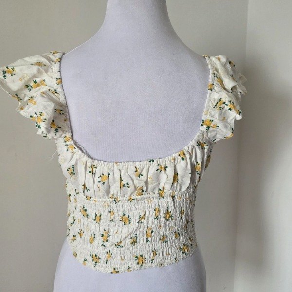 Producto - Blusa con funce en la cintura Floreada y moño en el pecho - S/M - 2