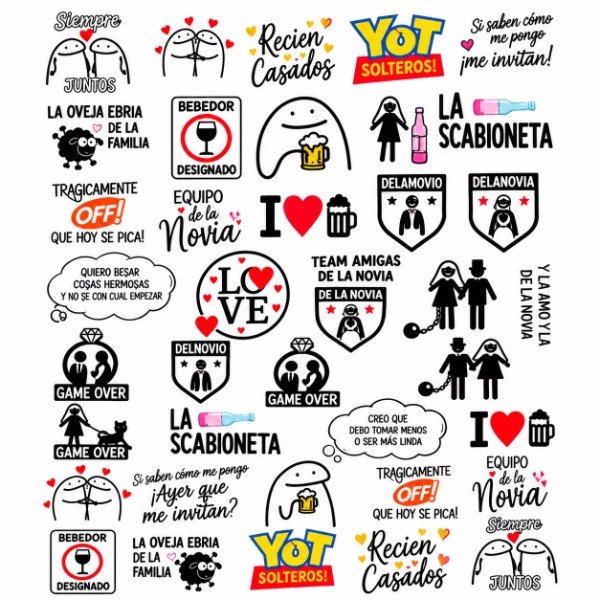 Producto - Planchas A4 Prediseñadas Casamiento - Tatuajes Temporales - 2