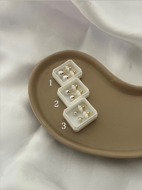 Producto - Aros abridor perla - acero dorado