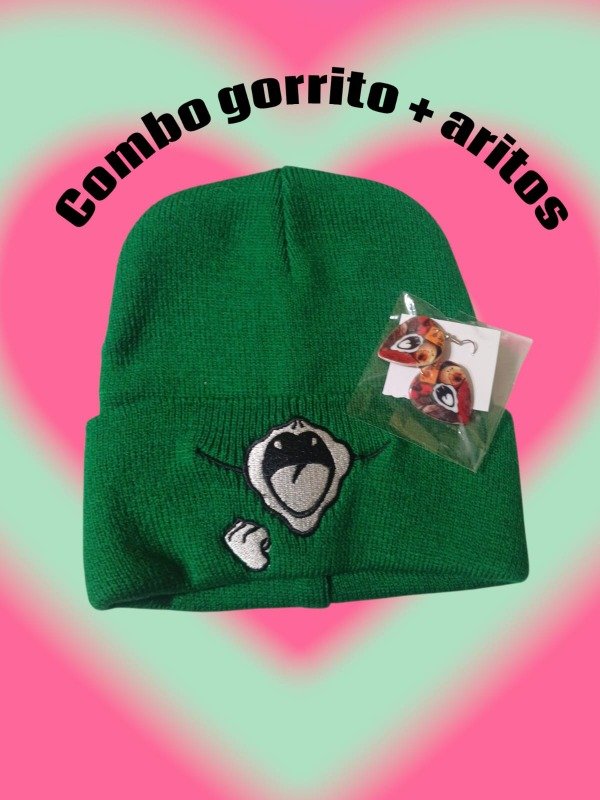 Producto - Combo gorrito de lana mas aritos los piojos 10