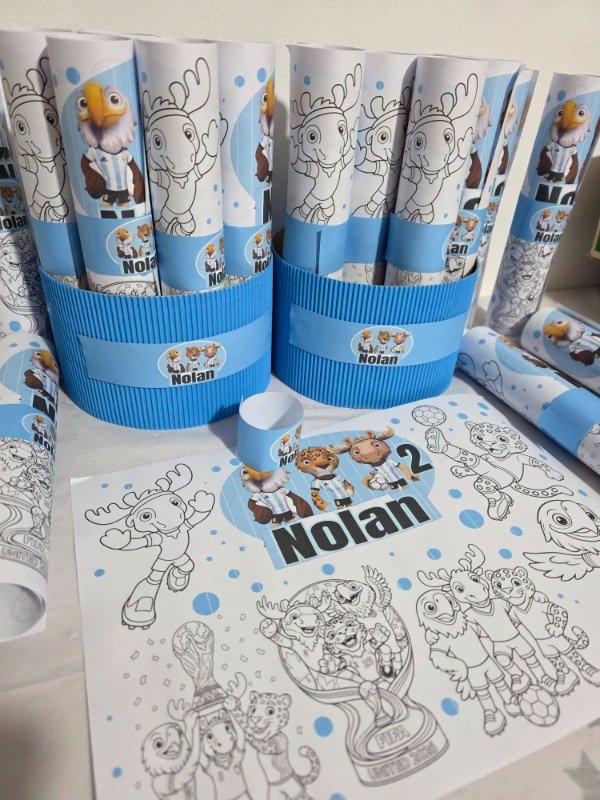 Producto - Rollitos para colorear con base x 10 un mundial argentina