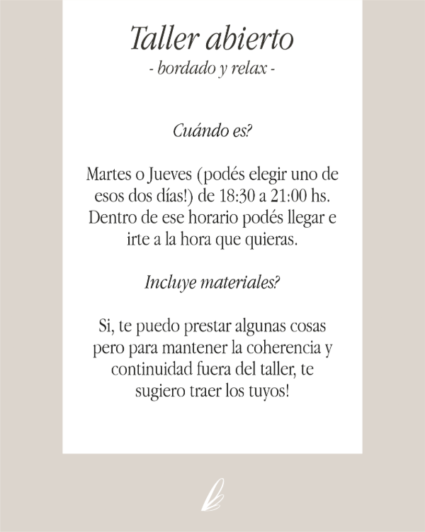 Producto - Taller Abierto: Bordado y Relax - 3