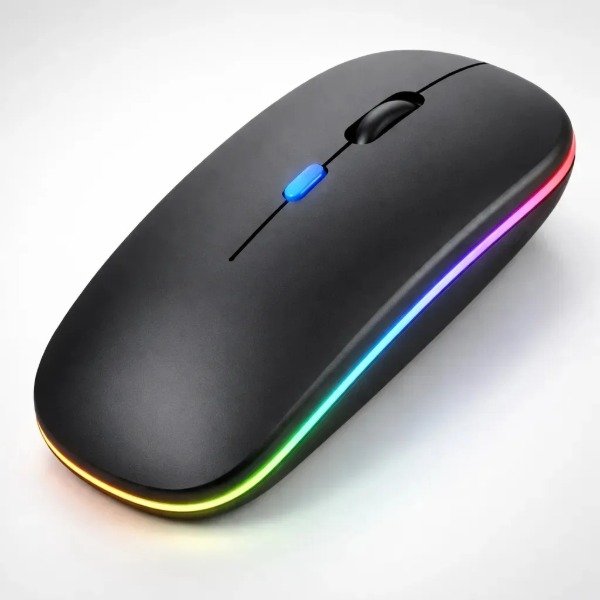 Producto - Wireless Mouse LED8 Inalámbrico Recargable Bluetooth Negro Sensor Óptico LED