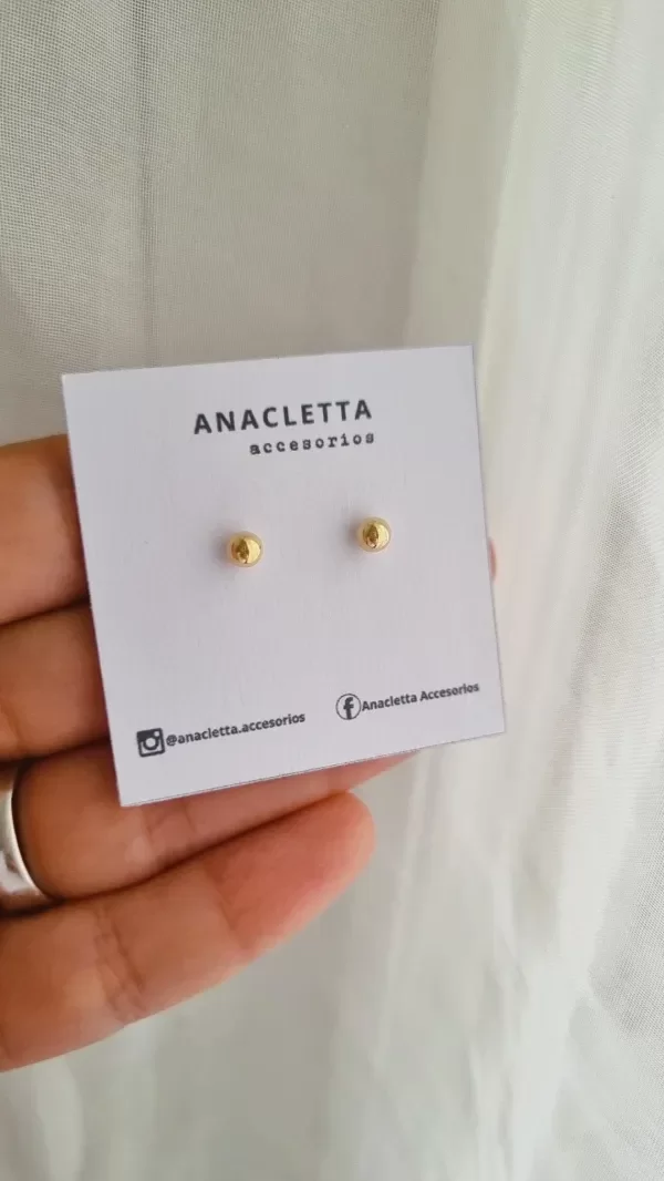 Producto - Aros pasantes bolitas medianas enchapadas