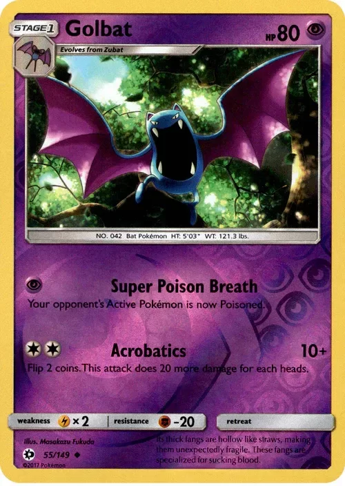 Producto - Golbat - 55/149 - Sun and Moon - Reverse Holo