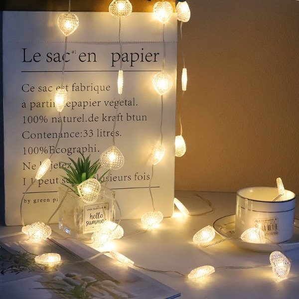 Producto - Guirnalda Luces Corazon 80 Led 10 Mts 220v Cálida Navidad
