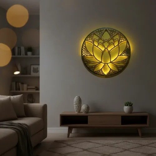 Producto - Cuadro Mandala Luz Led Madera Fibrofacil - 6