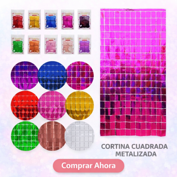 Producto - Cortina cuadrada metalizada 2 x 1mtr