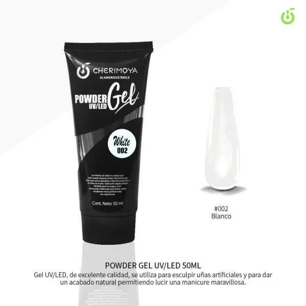 Producto - POWDER GEL UV/LED 50ML 002BLANCO CHERIMOYA