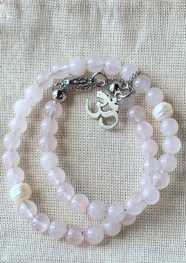 Producto - Japamala Bruma (Cuarzo Rosa y Perla de Rio)