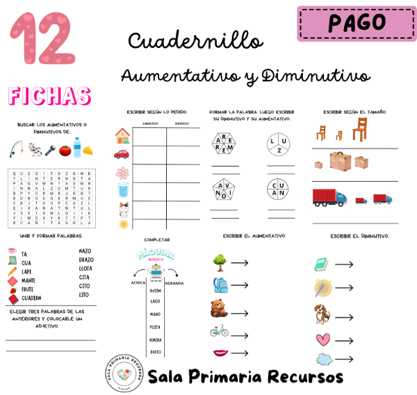 Producto - Aumentativo y diminutivo
