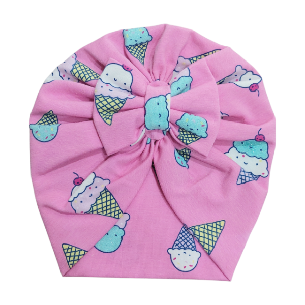 Producto - Turbante beba estampado moño "Helados"