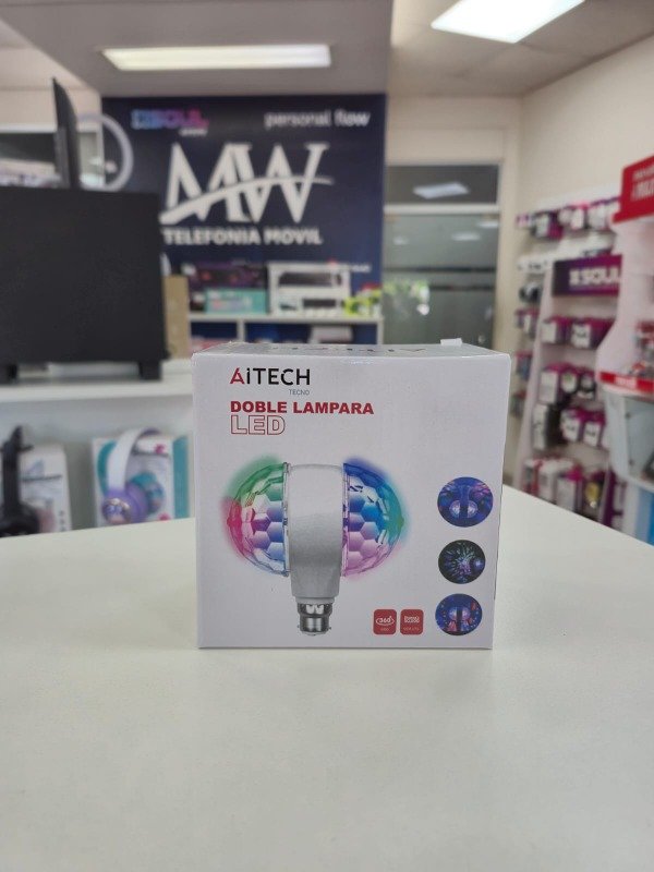 Producto - Doble Lampara Giratoria 360 Luz RGB 6W Aitech AILD102099M