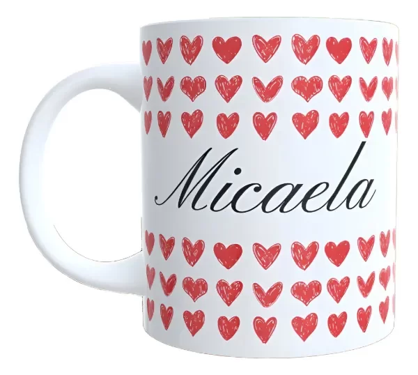 Producto - Taza - Corazones con nombre personalizado - 0