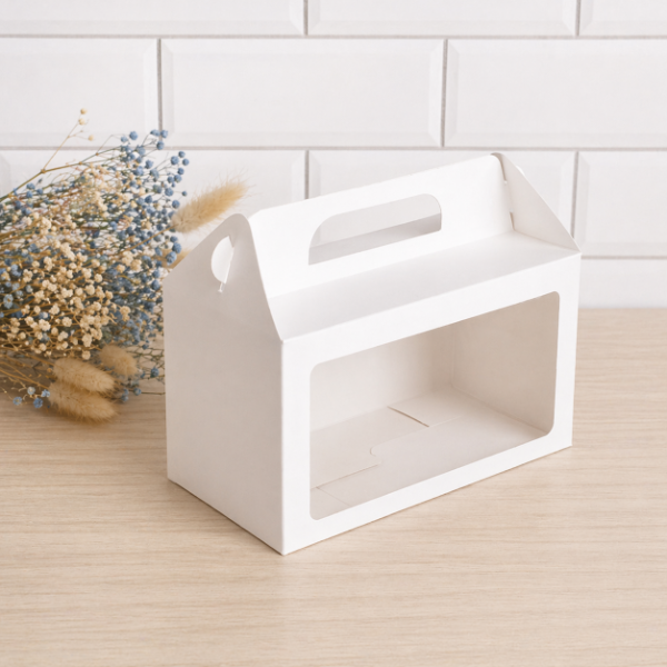 Producto - Caja para desayuno tipo maletín con visor 25x14x13