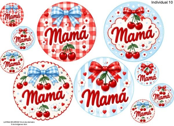 Producto - LAMINA COMESTIBLE MAMA TORTAS INDIVIDUALES 10 - 1