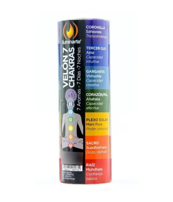 Producto - Velón De 7 Días - 7 Chakras