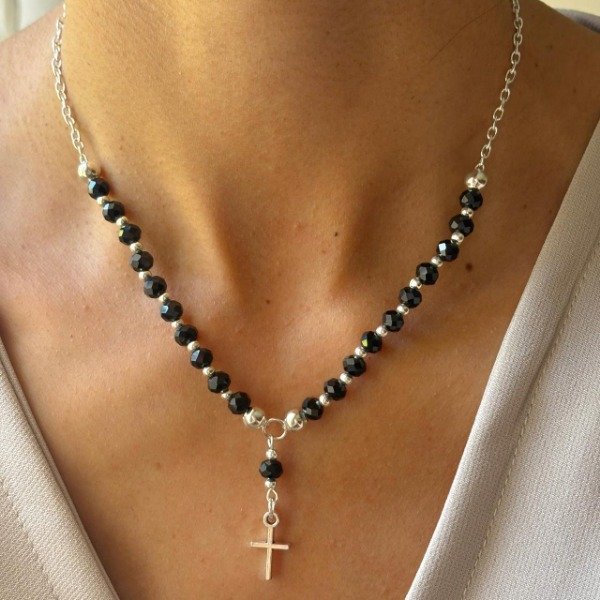 Producto - Conjunto Cristal + dije cruz (cod.860)