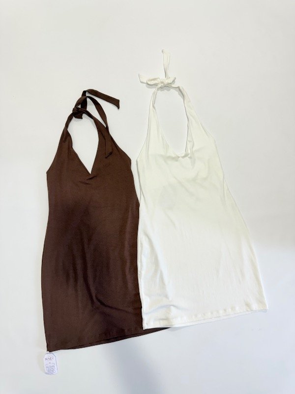 Producto - Vestido corto algodón c/tiras para atar LOLA