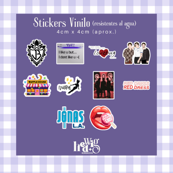 Producto - Pack 10 Stickers Vinilo JONAS BROTHERS