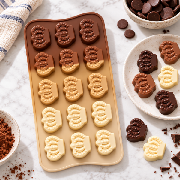 Producto - MOLDE DE SILICONA 15 CORONAS PARA BOMBONES CHOCOLATE HIELO 20X10CM - 0