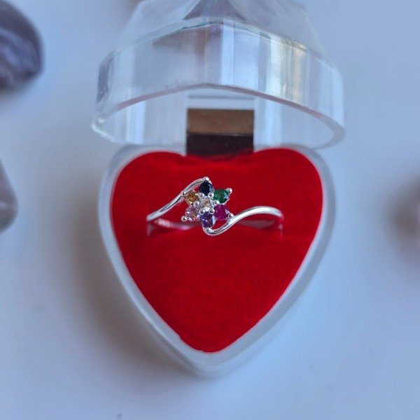 Producto - Anillo italiano flor cubic colores