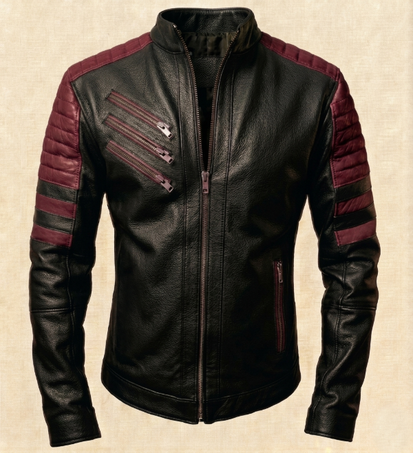 Producto - Campera Kill Row Cuero Eco Ahle / Negro bordo