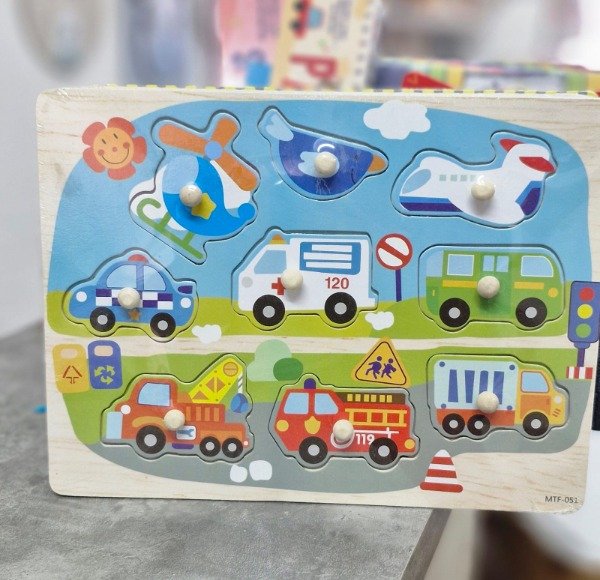 Producto - Rompecabeza con agarre de madera Vehiculos