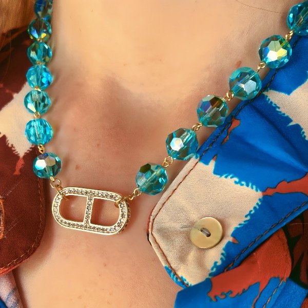 Producto - Collar cristales turqueza