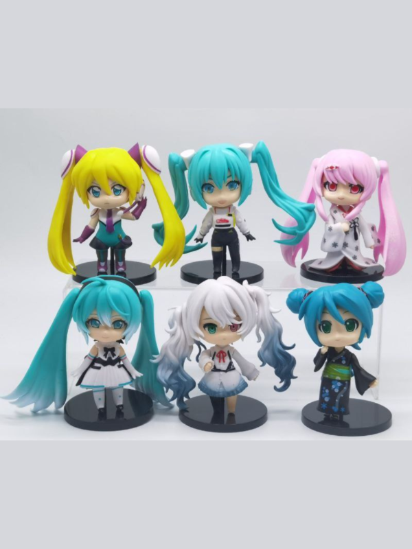 Producto - Miku set x6 (10cm) Mod. 27 - Figura Hatsune Miku - Nirostoys