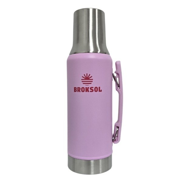 Producto - Termo acero 1200ml con tapón cebador rosa Brogas TER-1200TCRS