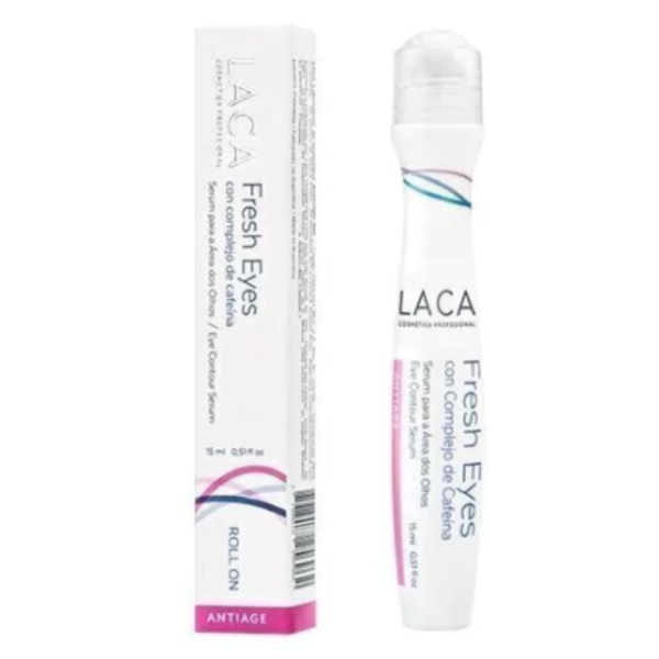 Producto - Fresh Eyes con complejo de cafeína  Serum roll on para el área de los ojos  LACA
