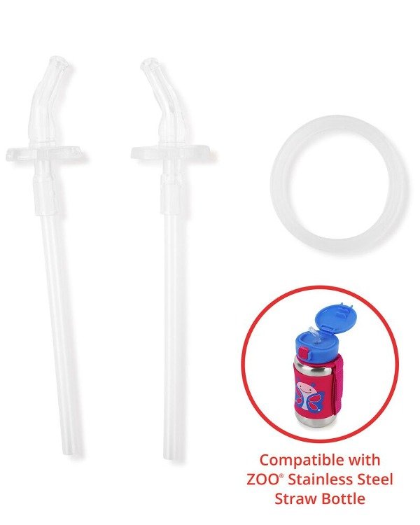 Producto - Pajitas Adicionales Para Botella Con Pajita De Acero Inoxidable ZOO Paquete De 2