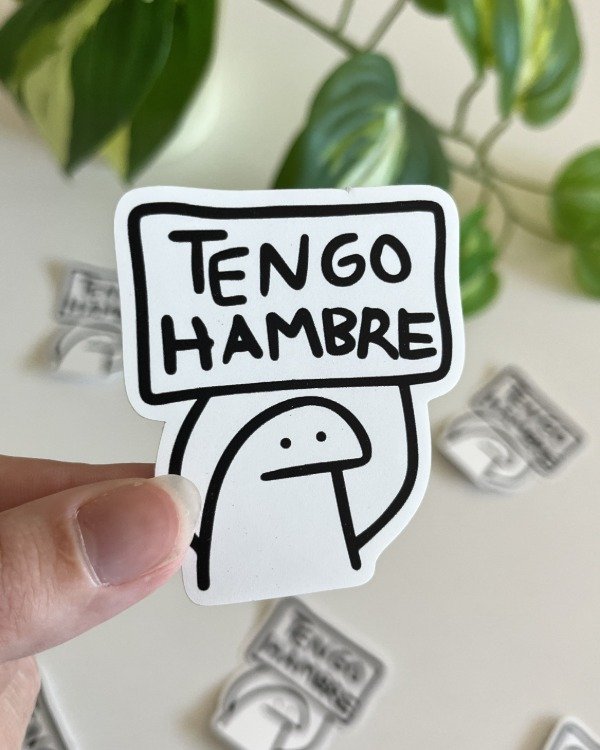 Producto - Sticker Blanco UV - Tengo Hambre