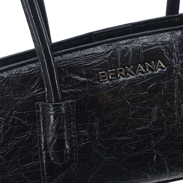 Producto - Cartera charolada Crocco Negra - 3