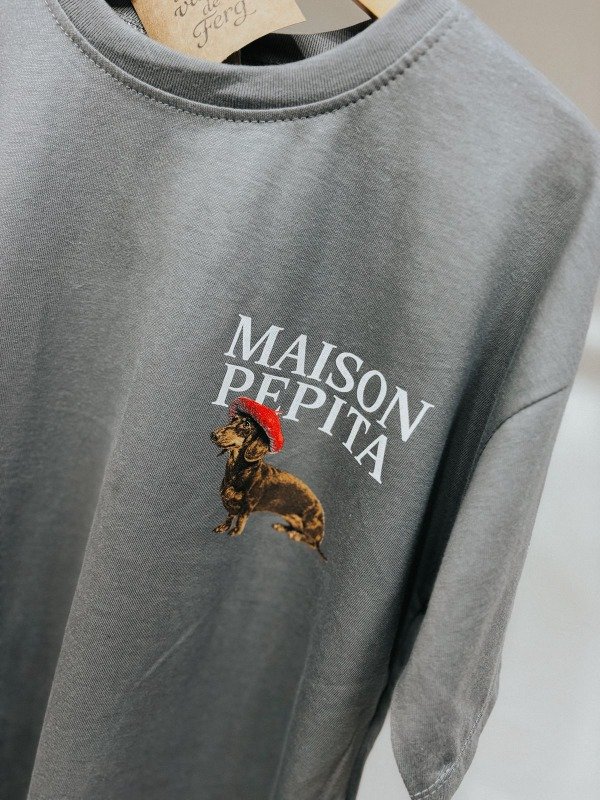 Producto - Remera Over Pepita Gris Talle 8 años