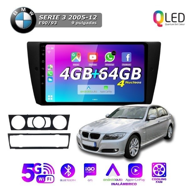 Producto - MULTIMEDIA BMW SERIE 3 2005/12 - 4G 64M - 9" CON CAR PLAY Y ANDROID AUTO