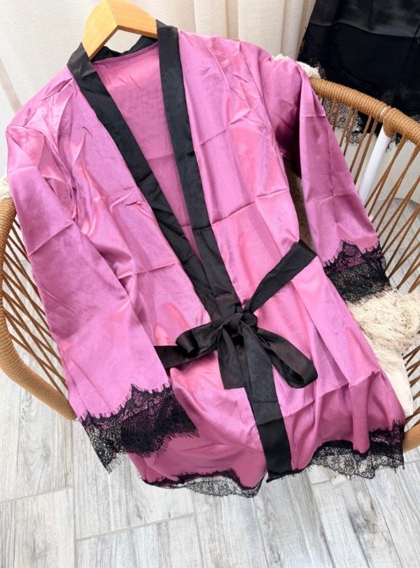 Producto - Bata Satén magenta