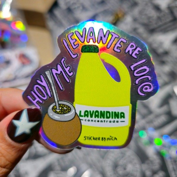 Producto - Sticker hoy me levante re loca holo