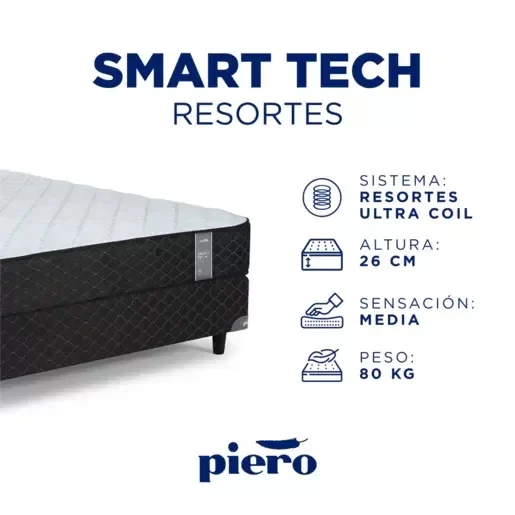Producto - Colchón Piero Smart Tech Resortes 190x140 - 8