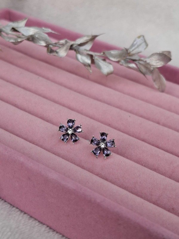 Producto - Aros flor lila