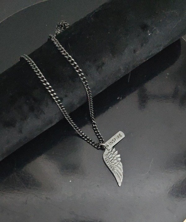 Producto - Collar Ala con Chapita Inspire 60 cm