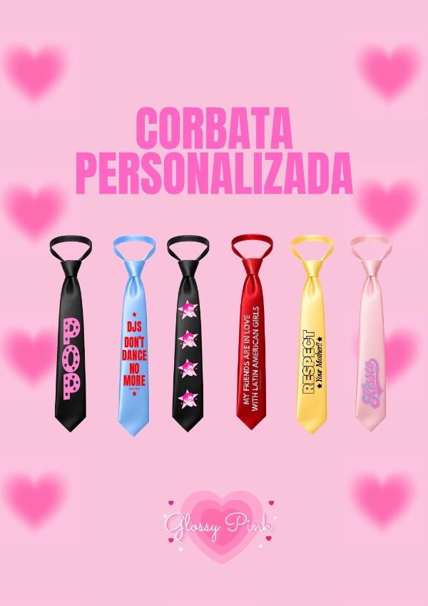 Producto - Personaliza tu Corbata de raso con estampa en DTF o VINILO TEXTIL