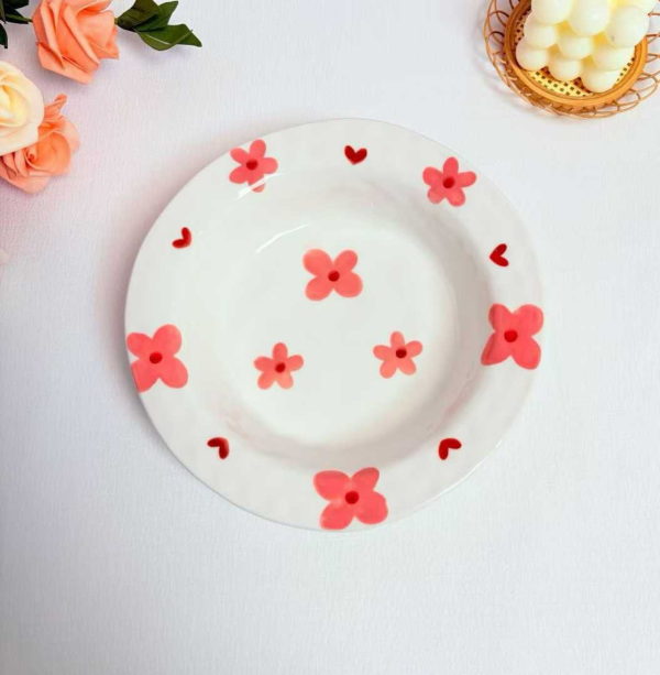 Producto - Plato Cerámica Flores Red