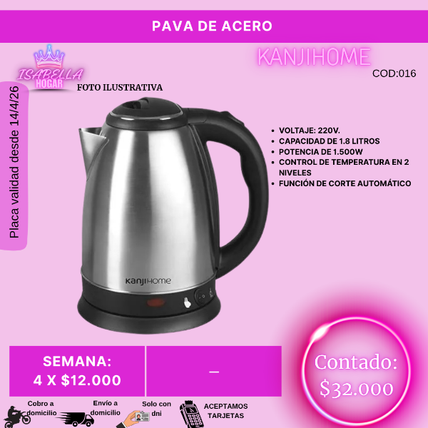 Producto - PAVA DE ACERO KANJIHOME
