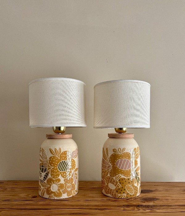 Producto - Lámpara Tambor Flor Ocre chica - A PEDIDO - 0
