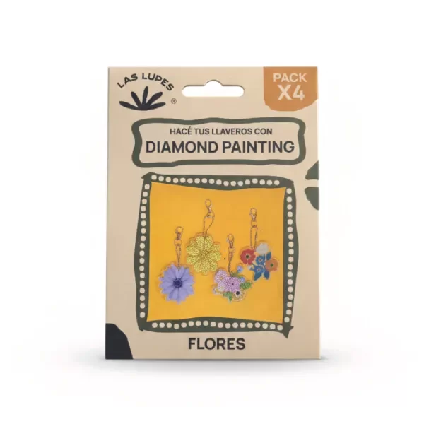 Producto - DIAMOND PAINTING LLAVEROS x4 - Flores