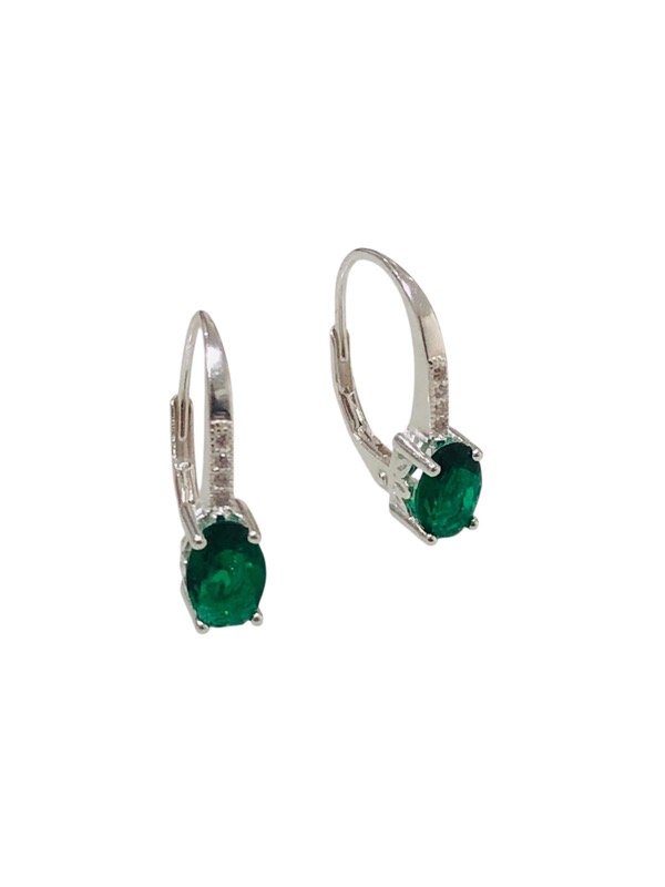 Producto - Aros Brisura Plata 925 Cubic Verde