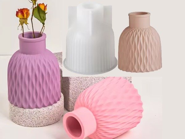 Producto - MOLDE SILICONA FLORERO NORDICO LABRADO