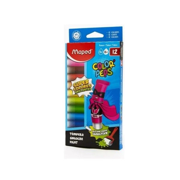 Producto - TEMPERA MAPED COLOR 8 ML X 12 COLORES